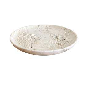 Bandeja Cuadrada Pequeña de Travertino Moderno, Color Crema, Piedra Natural, Diseño Minimalista, Decoración Versátil para el Hogar, Decoración Interior Moderna - Product Image 5