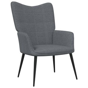Fauteuil de salon gris foncé en tissu 100% polyester, avec structure en acier, confortable et de taille moyenne - Product Image 2
