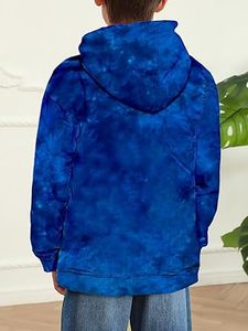 Latest Style Kids Heavyweight Thermal Casual Pullover Emboss Tie Dye Print Hoodies Men's Kids Baby Boys <b>Sweatshirt</b> Hooded - Product Image 2