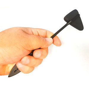 Marteau de percussion triangulaire en caoutchouc de couleur noire avec poignée chromée pour examen neurologique précis - Product Image 6