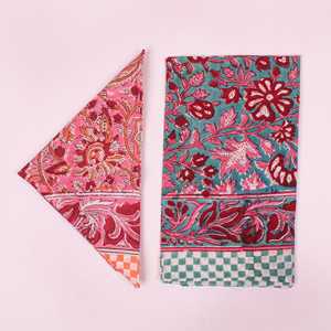 Sustainable Hand Block Bandana For Summer Styling Cotton Eco-Friendly Multi Color Girls <b>Square</b> <b>Scarf</b> Neckerchief - Product Image 4
