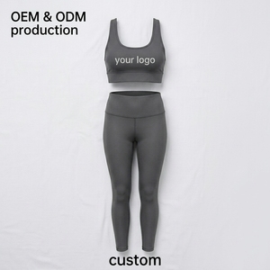 Conjunto Deportivo de 2 Piezas para Mujer, Top Deportivo Corto y Leggings sin Costuras, Color Sólido, Transpirable, de Secado Rápido, Tejido Aero Completo de Spandex/Nailon - Product Image 3