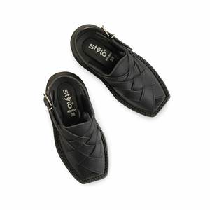 Sandales Peshawari Chappal KD9934 noires pour garçon - Product Image 1