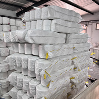 Benang Spun Polyester 100% Putih Mentah TFO High Tenacity Paraffin Treated Heat Set, Gulungan Besar, Dikemas untuk Bahan Baku Benang Jahit