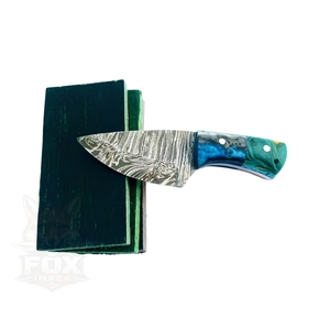 Couteau à Découper en Acier Damas de Qualité Industrielle Personnalisé, Lame Fixe, Chasse, Camping, Manche en Bois, Différentes Couleurs, Garantie de 3 Ans - Product Image 1