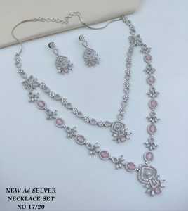 Conjunto de Collar de Lujo al por Mayor con Circonita Cúbica, Joyería de Fantasía Premium, Bañado en Rodio, Corte Marquesa, Forma de Estrella, Gargantilla de Doble Capa - Product Image 4
