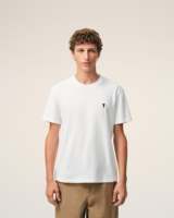 T-shirt blanc pour homme, coupe classique, 100% coton, logo brodé, col rond minimaliste, manches courtes, respirant, éco-responsable, streetwear