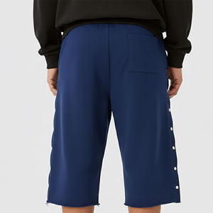 Custom Embriordery Logo 100% Cotton French Terry Long Length Side Button Panels <b>Shorts</b> Fashionable Streetwear <b>Baggy</b> <b>Shorts</b> - Product Image 6