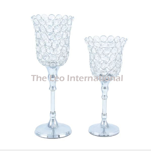 Gold Plated Candle <b>Stand</b> <b>With</b> Crystal Votive New Look in Metal Candle <b>Stand</b> Handmade Candle Holders in Wholesale Price - Product Image 4