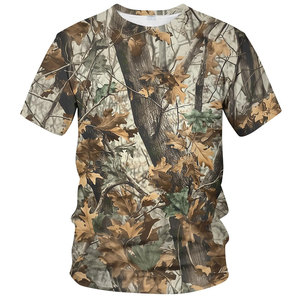 Camiseta con Estampado de Camuflaje Selvático, Tejido de Algodón Transpirable, Moda Casual para Uso Diario, Superventas - Product Image 1