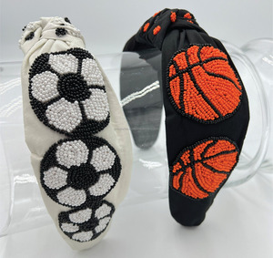 Diadema Infantil Hecha a Mano con Cuentas de Hojas Tropicales Luminosas, Color Rosa Brillante y Verde, Diadema Ancha de Tela Acolchada, Accesorio para el Cabello de Verano - Product Image 4