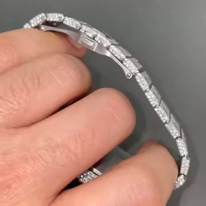 นาฬิกาควอตซ์ Midnight Frost Fashion ประดับเพชรโมอิสซาไนต์สำหรับผู้ชาย ดีไซน์คลาสสิกแต่ทันสมัย - Product Image 3