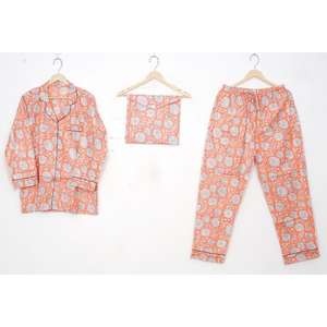 Conjunto de Pijama de Verano para Mujer, de Algodón, Suave, Transpirable, de Secado Rápido, con Estampado Floral, Ropa de Dormir Informal, Lujosa e Íntima - Product Image 1