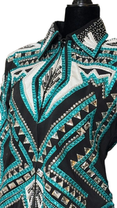 Fashion Rhinestone Western Cowgirl Show Jacket for Rodeo Horse Riding and Equestrian Competition - Product Image 3