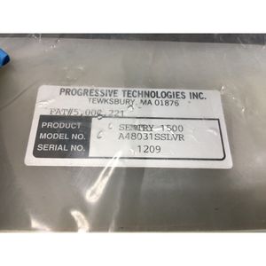 PROGRESSIVE TECHNOLOGIES A48031SSLVR SENTRY 1500 - Équipements et pièces semi-conductrices d'occasion fiables à l'échelle mondiale - Product Image 1