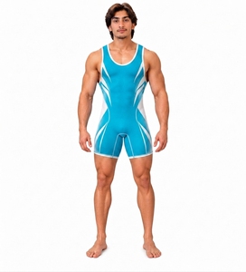 Uniformes de musculation sur mesure en gros d'usine, uniformes de musculation professionnels de haute qualité, justaucorps de lutte pour hommes - Product Image 1