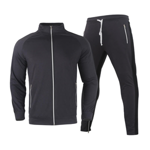 Conjunto deportivo de gimnasio para hombre, sudadera con capucha de algodón y pantalones de chándal con cremallera completa, ropa deportiva con logotipo personalizado - Product Image 5