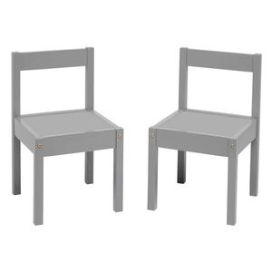 Juego de Mesa y Sillas de 3 Piezas para Niños Preescolares, Color Gris, para Edades de 1 a 5 Años, Muebles para Jardín de Infancia - Product Image 2