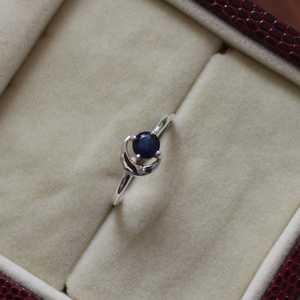 Bague saphir bleu en argent sterling S925, bijou élégant, cadeau pour elle, bijoux fins, bague pour femme - Product Image 5