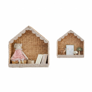 Étagères murales multifonctionnelles en forme de maison en jacinthe d'eau écologiques pour chambre d'enfant, en provenance du Vietnam - Product Image 1