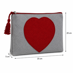 Pochette de toilette en jute et coton recyclé avec fermeture éclair 25x20x5 cm, logo personnalisé laminé, vente en gros, sac de voyage pour maquillage et beauté - Product Image 2