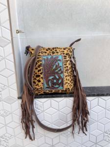 Nouvel Arrivage Sac à Main Bandoulière Style Western en Cuir et Fourrure Animale à Franges, Imprimé Léopard, Gravures Artisanales, pour Soirées, Femme - Product Image 2