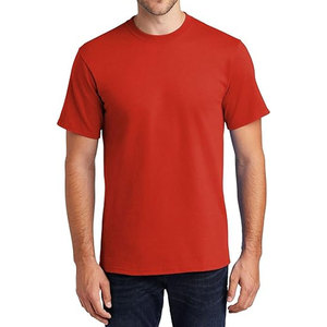 T-shirt fabriqué en usine à prix bas OEMODM avec impression de logo personnalisé, col rond, couleur orange, prix de gros, t-shirt d'été - Product Image 1