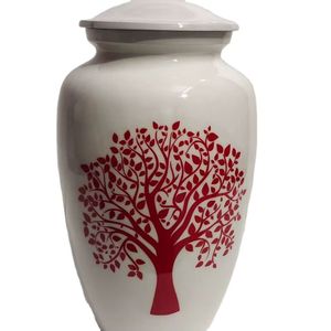 Urne funéraire décorative Arbre de Vie en perles blanches pour cendres humaines adultes – Élégant récipient commémoratif pour enterrement - Product Image 3