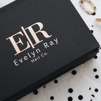 Boîte cadeau noire de luxe avec logo personnalisé et poignée pour extensions de cheveux, perruques, mèches de cheveux, emballage