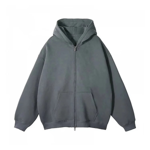 Sudadera con Capucha Oversize de Alta Calidad, Estilo Urbano, Personalizable, para Hombre, Venta al Por Mayor, con Dos Bolsillos, Color Gris - Product Image 3