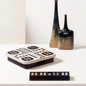 Juego de Ludo con Cubierta de Cuero de Mármol, Juego de Mesa de Lujo con Artesanía Premium para Decoración del Hogar y Regalos - Product Image 4