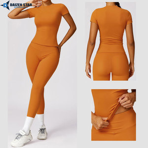 OEM Custom Solid Yoga Set Women Activewear Gym Clothing Sports Bra Leggings with Elastic Waist Anti-Bacterial Breathable - Product Image 2