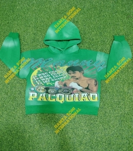 Sudadera con Capucha Verde para Hombre Manny Pacquiao, Estampado Serigrafiado, Cuello Redondo, Algodón, Corte Regular Informal, Diseño de Boxeo - Product Image 4