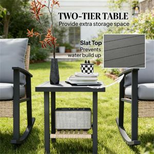 <b>Small</b> <b>Bar</b> Furniture 3-Piece Set Gray Courtyard and Garden Furniture - Product Image 3