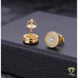 Pendientes de Diamante Moissanite de Corte Redondo de Lujo, Plata de Ley 925, Joyería Brillante de Moda, Regalo para Hombres y Mujeres - Product Image 5