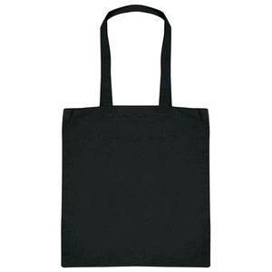 Sac fourre-tout noir uni tissé avec longues poignées, design écologique et poignées beiges, design tissé écologique, fournisseur OEM - Product Image 1