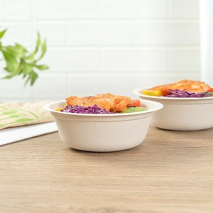 Bols jetables en bagasse de canne à sucre de 32 oz, compatibles micro-ondes et compostables, avec couvercle, emballage écologique pour salades et soupes – Vente chaude - Product Image 1