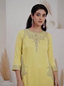 Ensemble de costume Sharara pour femmes LD CREATION avec dupatta |   Ensemble Kurta et Palazzo brodés |   Tenue de fête indienne élégante et moderne - Product Image 4