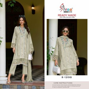 Collection d'été Pure Cambric Print Brodé Salwar Suit Indian & Pakistanais Wedding and Party Wear - Product Image 3