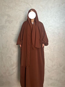 Abaya à capuche de qualité supérieure avec hijab intégré et poches, robe de prière musulmane, jilbab 1 pièce, robe de prière modeste - Product Image 2