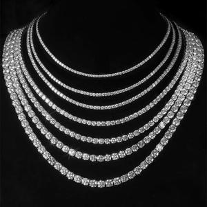 Luxury Hip Hop Tennis <b>Chain</b> Brilliant Cut Sparkling Moissanite Statement Jewelry Silver Plated Trendy Women Men Party Wedding - Product Image 2