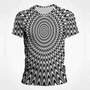 เสื้อยืดผู้ชายลำลอง ผ้าฝ้าย 100% พิมพ์ลายแบบซับลิเมชั่น ทรงหลวม ดีไซน์โดดเด่น สีดำขาว - Product Image 4