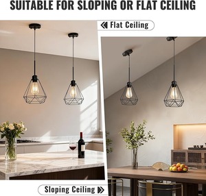 Retro Pendant <b>Lamp</b> Classic <b>Industrial</b> Hanging Ceiling Light with Metal <b>Shade</b> for Restaurant Cafe Kitchen Dining Room Home - Product Image 5