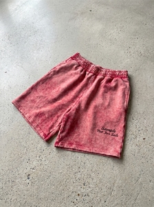 Shorts de sport décontractés pour hommes en mélange de coton, coupe unie, délavés à l'acide, taille élastique, style vintage, en tissu Oxford, pour l'été - Product Image 5