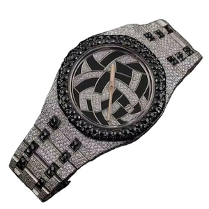 Personnalisation de Hip Hop Montre de luxe Ap pour hommes Montre à quartz en diamant Black Iced Out Full VVS Moissanite Watch Fournisseur vérifié - Product Image 2