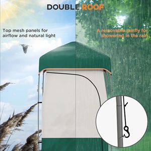 Portable Green <b>Camping</b> Shower Tent with Solar Shower Bag Removable Floor Carrying Bag Provides Privacy and Convenience - Product Image 5