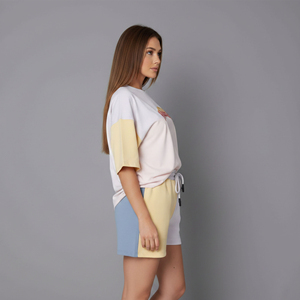 Logo Embroidered Lace <b>Short</b> <b>Set</b> Summer Casual 100% Cotton 2-Piece Sweatshirt & <b>Shorts</b> <b>Set</b> for Women with Custom Printed - Product Image 6