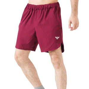 <b>Mens</b> Elastic Waist Solid Knitted Quick Dry Breathable Lightweight Running <b>Shorts</b> for Gym Training Sports Workout <b>Red</b> - Product Image 1