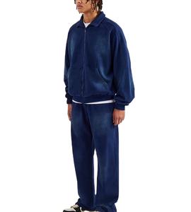 Best Quality Wholesale Latest Design Plain Men Acid Washed <b>Tracksuit</b> Low Prices Solid Custom Men Acid Washed <b>Tracksuit</b> New - Product Image 2