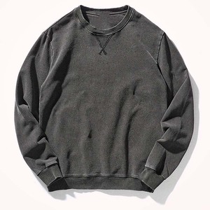 <b>Outdoor</b> Men Acid <b>Washed</b> Sweatshirt Custom Logo Lightweight Sports Crewneck Top Casual Apparel Wholesale Supply Sweatshirts Men's - Product Image 1